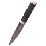 Battle-Merchant Sgian Dubh Messer mit Damaststahlklinge und Lederscheide