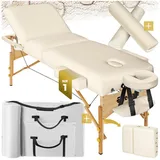 Tectake Massageliege 3 Zonen Massageliege-Set (Set, 1-St., mit Tragetasche), Breite 70 cm, Polsterung 7,5 cm beige 108,00 cm x 218,00 cm x 90,00 cm