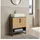 [en.casa] Waschbeckenunterschrank Svanes Badezimmerschrank mit 2 Türen Lamellenoptik 70 x 60 x 30 cm Badschrank 1 offenes Fach 2 Innenfächer Waschtischunterschrank Dunkelgrau/Natur