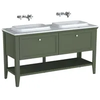 Vitra Valarte Einbauwaschtisch-Möbel-Set 65825 149,5x52x87,5cm, links/rechts, Korpus Vintage grün/Waschtisch