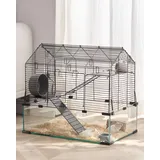 Vevor Hamsterkäfig, 360°-Sicht, transparenter Hamsterlebensraum, Kleintierkäfig, 58x38x54 cm, belüfteter Mäusekäfig Rattenkäfig Nagerstall Gehege 58x38x54cm