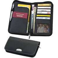 MacMa Reisemappe Brieftasche aus Lederfaserstoff schwarz