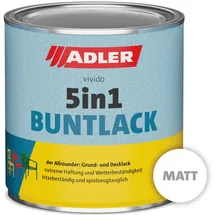 Adler 5in1 Buntlack Verkehrsweiß matt 0,375 l