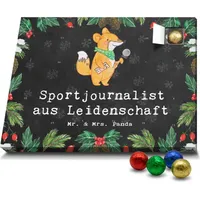 Mr. & Mrs. Panda Schoko Adventskalender Sportjournalist Leidenschaft - Schwarz - Geschenk, Mitarbeiter, Redakteur, Mikrofon, Ausbildung, Rente, Pre... - Schwarz