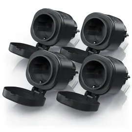 Bearware Funksteckdose 4 St. Schwarz