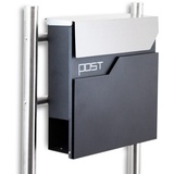 BITUXX Design Standbriefkasten 16771 Briefkastenanlage Graphit Edelstahl