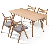 Ess Tisch Designer Italienische Möbel Holz Tisch 150x80cm Küche Wohn Zimmer Neu - Braun