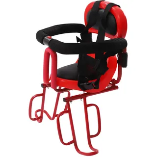 Owneed Kinderfahrradsitz, Fahrrad Kindersitz Vorne Kinderfahrradsitz Kindersitz Fahrrad mit Klappbarem Leitplankengriff für 2-6 Jahre für Cityräder, Klappräder (Rot)