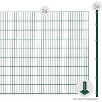Arvotec Doppelstabmattenzaun "ESSENTIAL 183 zum Aufschrauben" Zaunelemente Zaunhöhe 183 cm, Zaunlänge 2 - 60 m Gr. H/L: 183 cm x 4 m H/L: 183 cm, grün (dunkelgrün) Zaunelemente