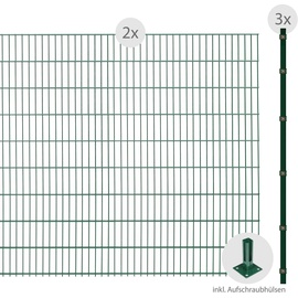 Arvotec Doppelstabmattenzaun "ESSENTIAL 183 zum Aufschrauben" Zaunelemente Zaunhöhe 183 cm, Zaunlänge 2 - 60 m Gr. H/L: 183 cm x 4 m H/L: 183 cm, grün (dunkelgrün) Zaunelemente