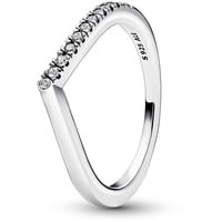 PANDORA Timeless Wishbone Halb Funkelnder in Sterling-Silber mit Cubic Zirkonia Timeless Collection, Größe 58, 192394C01-58