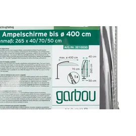 Möbel Kraft Schirmhülle für Sonnenschirm 70 x 265 cm Grau