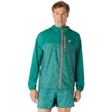 Asics Fujitrail Packable Jacke Herren Rainy Lake/Birch XL