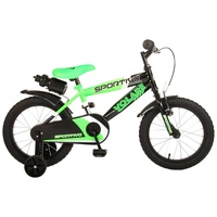 LeNoSa Kinderfahrrad 16 Zoll Jungen Fahrrad Schwarz • Neongrün /-gelb /-orange grün