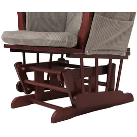 Mendler Relaxsessel HWC-C76 Cord 52 x 100 x 80 cm Hellgrau mit Hocker