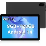 DOOGEE U10 Tablet 10 Zoll Android 14 2025, 9GB RAM + 128GB ROM (1TB TF) Kinder Tablet PC 1280 * 800 HD+ IPS Dual Camera, 5G WIFI6/ Widevine L1/ BT 5.0/ OTG/ 5060mAh/ 8+5MP/ Type C