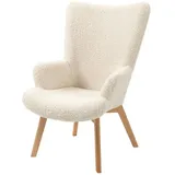 Möbel Kraft Sessel Malmo Textil 64 x 100 x 74 cm Weiß