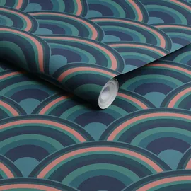 Envy Vliestapete Curve Surf Blau/Grün 0,52 m x 10 m 10 m 34193