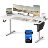 Songmics Höhenverstellbarer Schreibtisch 160 x 70 cm Wolkenweiß