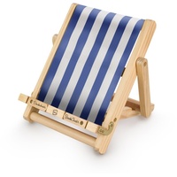 Bookchair Medium Blau-Weiß gestreift - Buchständer - Tablethalter aus Holz