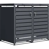 STILISTA Mülltonnenverkleidung aus Metall, für 2 Mülltonnen je 240 Liter, Anthrazit V2