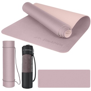 EliteAthlete Yogamatte - Sportmatte - Fitnessmatte - Gymnastikmatte gepolstert & rutschfest für Fitness, Pilates - Yoga Matte - 183 cm x 61 cm x 0.6 cm - Trainingsmatte inkl. Transportgurt + Tasche