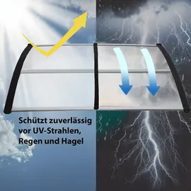 Baumarktplus Vordach Pultvordach 97 x 295 cm schwarz