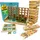 PHIBER-SPORTS 4-in-1 Holz Spielesammlung Wackelturm, Vier-in-Einer-Reihe, Tic Tac Toe & Mikado