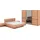 Musterring Schlafzimmer-Set MUSTERRING "Sorrent, Kleiderschrank, Bett & Nachtkommoden, teilmassiv Eiche", braun, Schrank 300cm Breit / 217cm Hoch + ohne Matratze, B/H: 180cm x 200cm, Schrank 300cm Breit / 217cm Hoch, Glas, Hartfaserplatte, Holz teilmassiv,