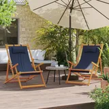 Teenpull – Strandstühle 2 Stk. Klappbar Blau Stoff