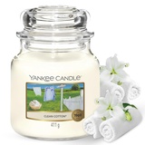 Yankee Candle Clean Cotton mittelgroße Kerze 411 g