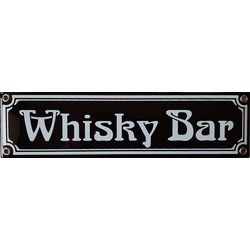 Elina Email Schilder Metallschild "Whisky Bar", (Emaille/Email) schwarz