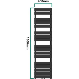 neu.haus Handtuchheizkörper Voss 1600 x 400 mm 720 W schwarz Mittelventil