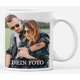 Keramik Tasse mit 2 Fotos & Text bedrucken Lassen - Fototasse Personalisieren - Kaffeebecher zum selbst gestalten