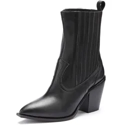 Cowboy Boots, Cowboy Stiefelette, Western Stiefelette, Ankleboots, Stretch-Einsatz, Gr. 41, schwarz, , 97246724-41