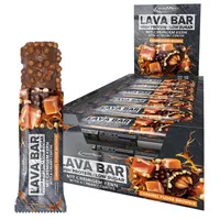 IronMaxx Lava Protein Bar - Caramel Fudge Brownie - 18x40g | High Protein Riegel mit cremigem Kern & Erdnuss-Karamell-Topping | Zuckerarm & ohne Palmöl