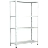 SCHULTE Regalwelt Steckregal 4 Fachböden, 50 kg Tragkraft, 180x75x35 cm (HxBxT), weiß,
