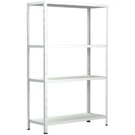 SCHULTE Regalwelt Steckregal 4 Fachböden, 50 kg Tragkraft, 180x75x35 cm (HxBxT), weiß,