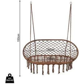 Mobili Rebecca Hängesessel, Braun, Textil, 130x150x70 cm, Gartenmöbel, Hängematten