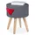 Relaxdays Sitzhocker mit Tischfunktion, gepolsterter Deckel, Stauraum, HxD: 45,5 x 37 cm, Stoff, Holzbeine, grau/natur