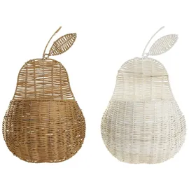 DKD Home Decor Korb aus Rattan 55 x 33 x 14 cm 2-tlg. braun-beige