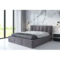 Mebloland Polsterbett LISI mit Matratze und Bettkasten. - 140x200