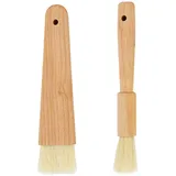 2Pcs Multifunktionale Lebensmittel Pinsel Praktische Öl Pinsel Holz Backen Kochen Basting Pinsel zum Backen Basting Pinsel BBQ Bürsten Küche Grill Zubehör