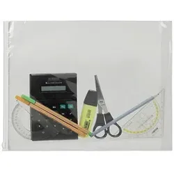 Topmatic® Gleitverschlussbeutel mit Bodenfalte transparent/weiß 70 my, 1 St.
