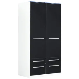Priess Wäscheschrank Barcelona 94 x 193 x 54 cm Schwarz/Weiß