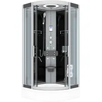 AcquaVapore D58-53T0 Komplettdusche mit Schiebetür 90 x 90 cm schwarz Sicherheitsglas D58-53T0