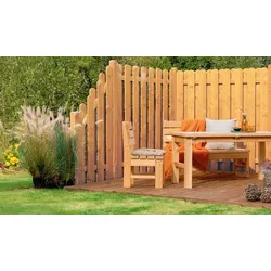 Blickschutz Montreux - Bretterzaun aus naturbelassenem Douglasienholz – Holzzaun in rechteckiger Form – Sichtschutz für Garten und Terrasse