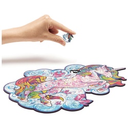 Unidragon Puzzle Unidragon Inspirierendes Einhorn Holzpuzzle, 195 Puzzleteile beige