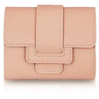 MultiValue Geldbörse Damen, Solide Farbe Damen Geldbörse Leder Kompakte Geldbeutel Damen Klein Mit Schnappverschluss Portemonnaie Damen Zum Tragen von Münze Bargeld kreditkarten (F, Rosa)