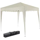 Bakaji Pavillon 3 x 3 m, faltbar, wasserdicht, zusammenklappbar, 3 x 3 m, Gartenzelt, wasserdichte Plane, Gestell aus Metall, Öffnung und Schließen mit Akkordeon, Modell Ikia (Ecru)